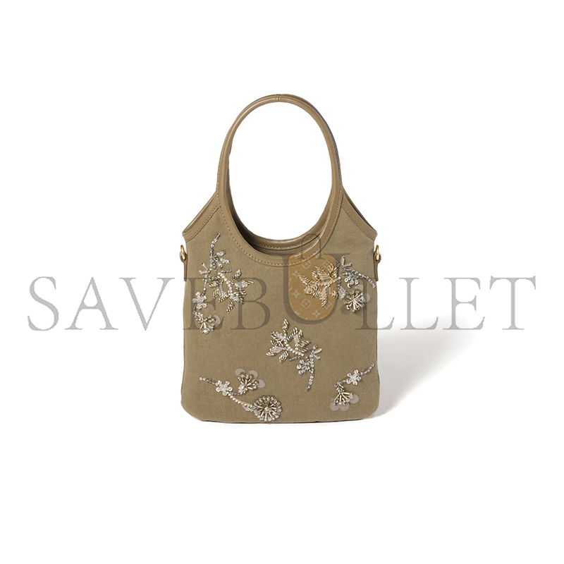 MIU MIU IVY EMBROIDERED GABARDINE BAG 5BA281 (24*20cm) MIU MIU IVY EMBROIDERED GABARDINE BAG 5BA281 (24*20cm)